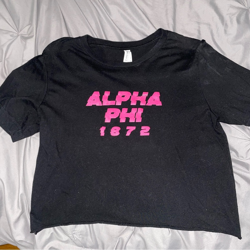 black and hot pink alpha phi t shirt